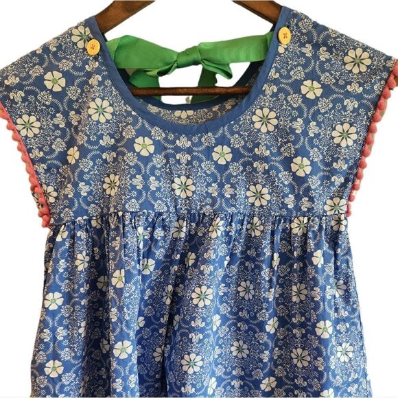 MATILDA Jane Girl's Blue Floral Top Shirt Size 8 - Picture 4 of 7